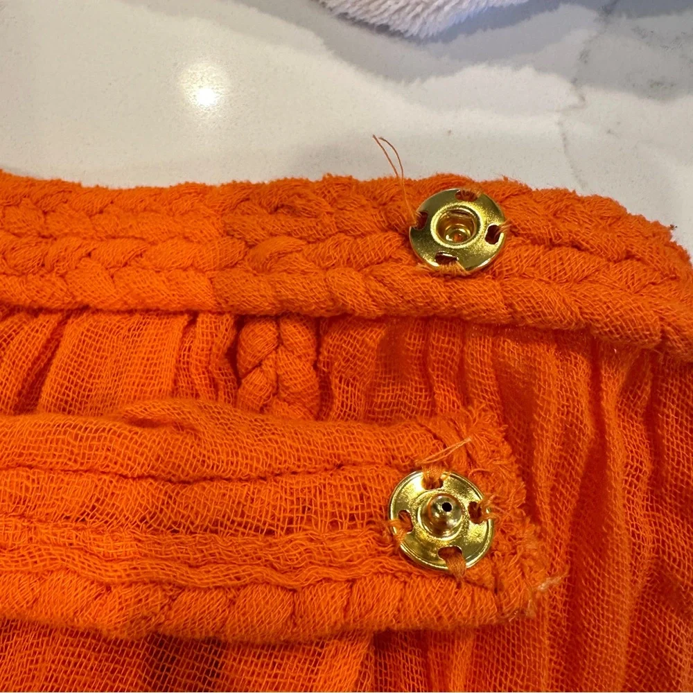 Chic le frique Orange Off-Shoulder Maxi Skirt Set size xs - Picture 6 of 7
